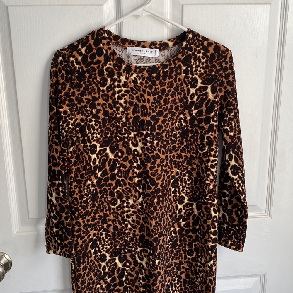Sonnet James Leopard Print Dress Size M - Picture 2 of 5